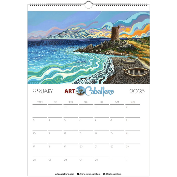 Calendario Costa de la Luz - EN - No Holidays - 2025 (EU & Rest of World) - Arte Caballero