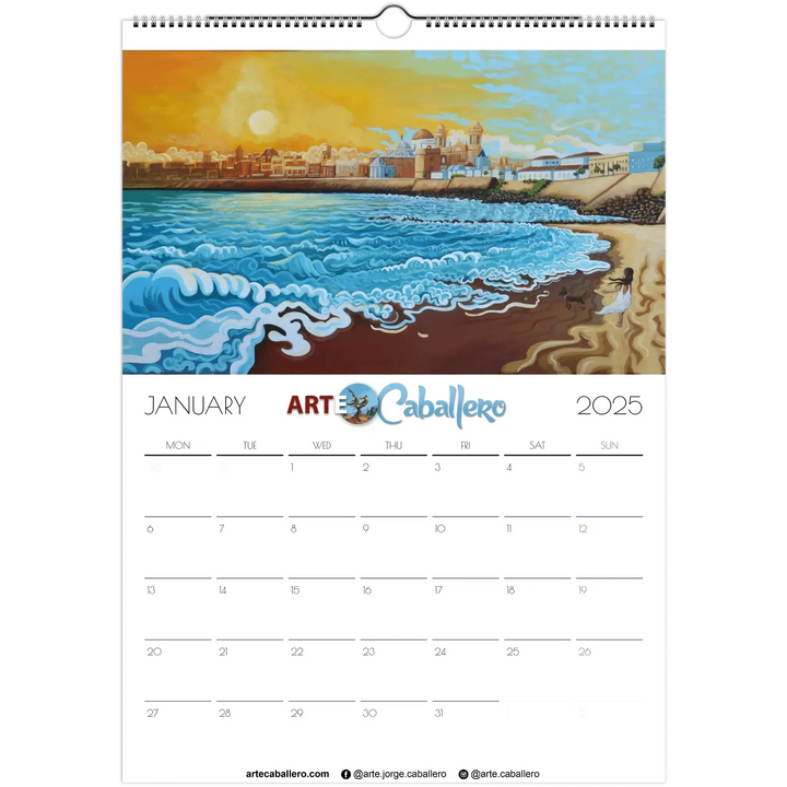 Calendario Costa de la Luz - EN - No Holidays - 2025 (EU & Rest of World) - Arte Caballero