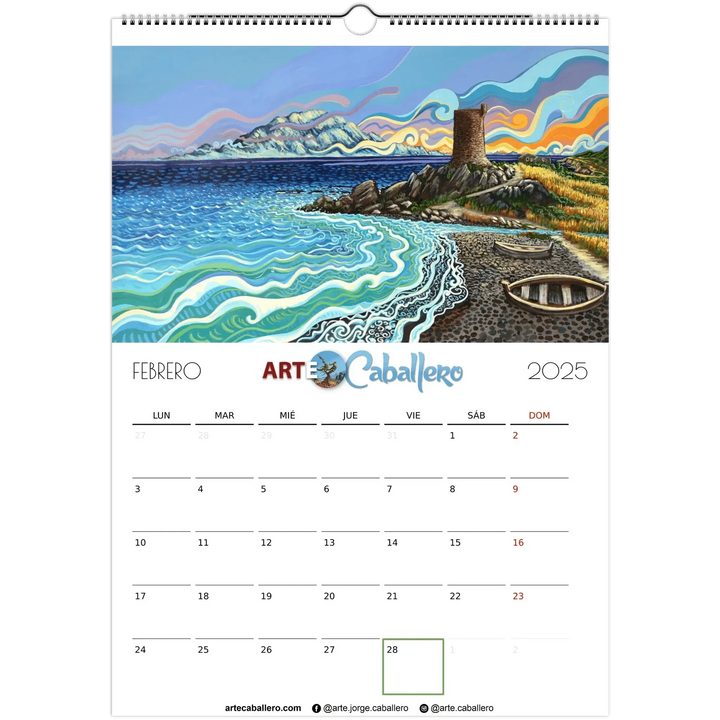 Calendario Costa de la Luz - ESP Festivos Andalucia - 2025 (EU & Rest of World) - Arte Caballero