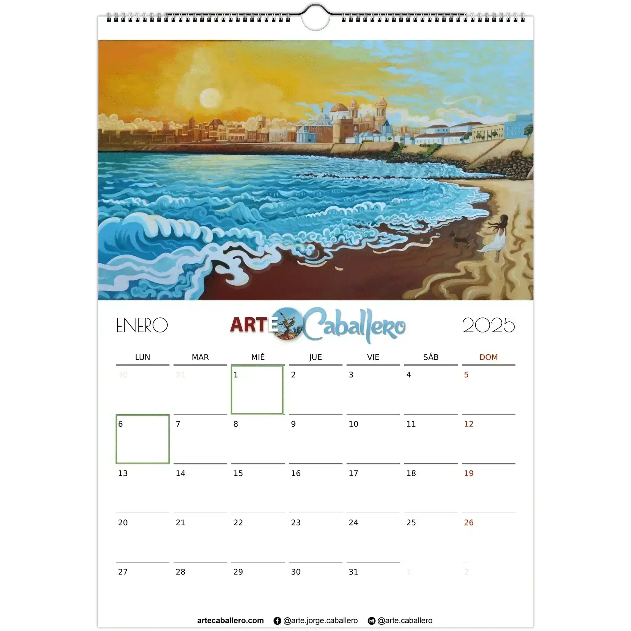 Calendario Costa de la Luz - ESP Festivos Andalucia - 2025 (EU & Rest of World) - Arte Caballero