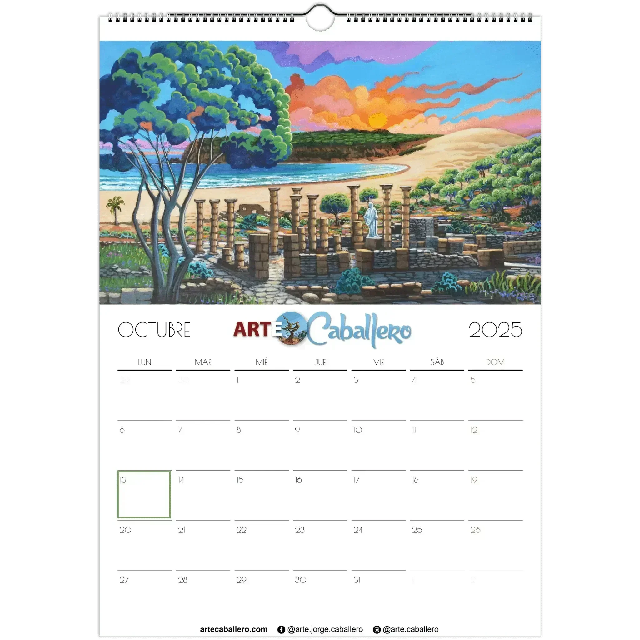 Calendario Costa de la Luz - ESP Festivos Andalucia - 2025 (EU & Rest of World) - Arte Caballero