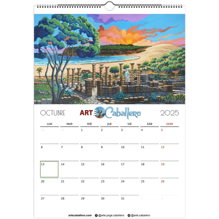 Calendario Costa de la Luz - ESP - Festivos Andalucia & Gibraltar - 2025 (EU & Rest of World) - Arte Caballero