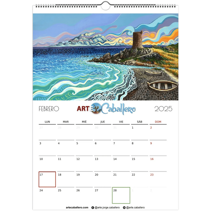 Calendario Costa de la Luz - ESP - Festivos Andalucia & Gibraltar - 2025 (EU & Rest of World) - Arte Caballero