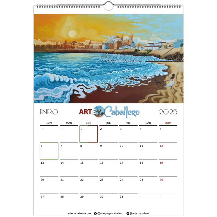 Calendario Costa de la Luz - ESP - Festivos Andalucia & Gibraltar - 2025 (EU & Rest of World) - Arte Caballero