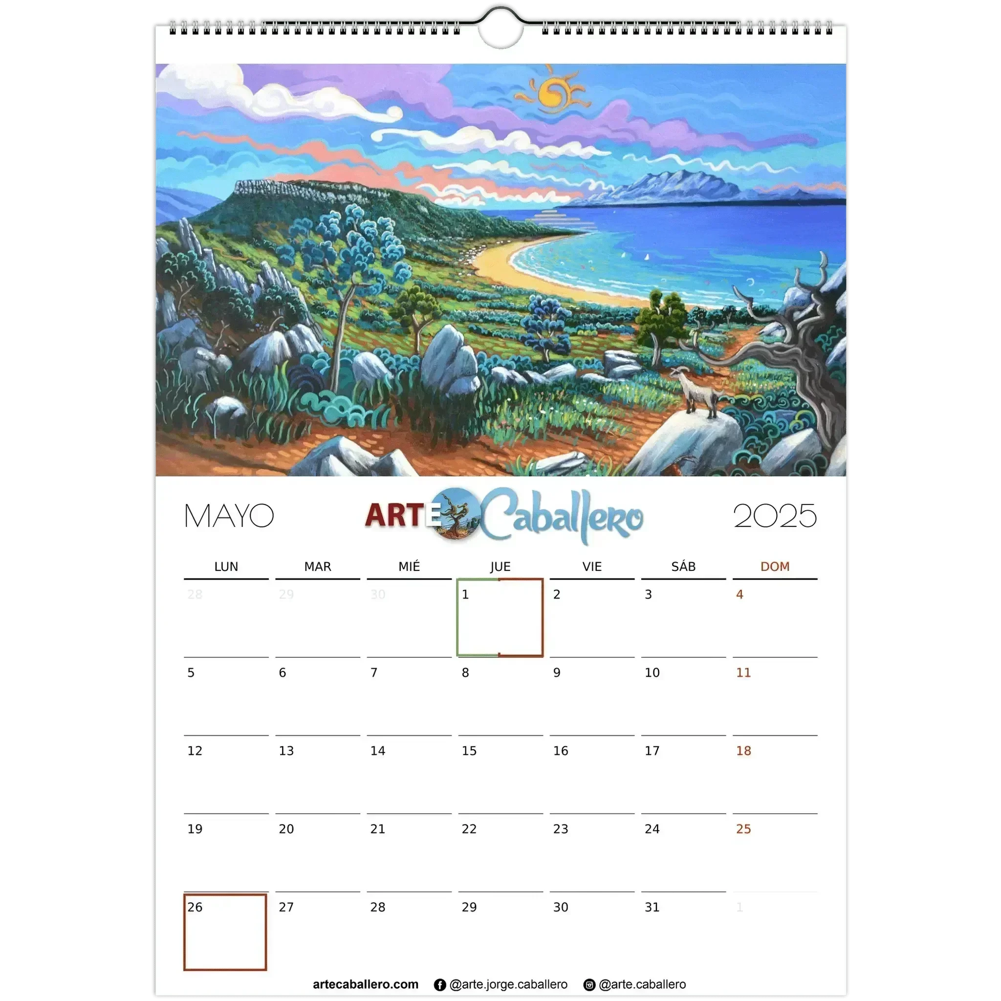 Calendario Costa de la Luz - ESP - Festivos Andalucia & Gibraltar - 2025 (EU & Rest of World) - Arte Caballero