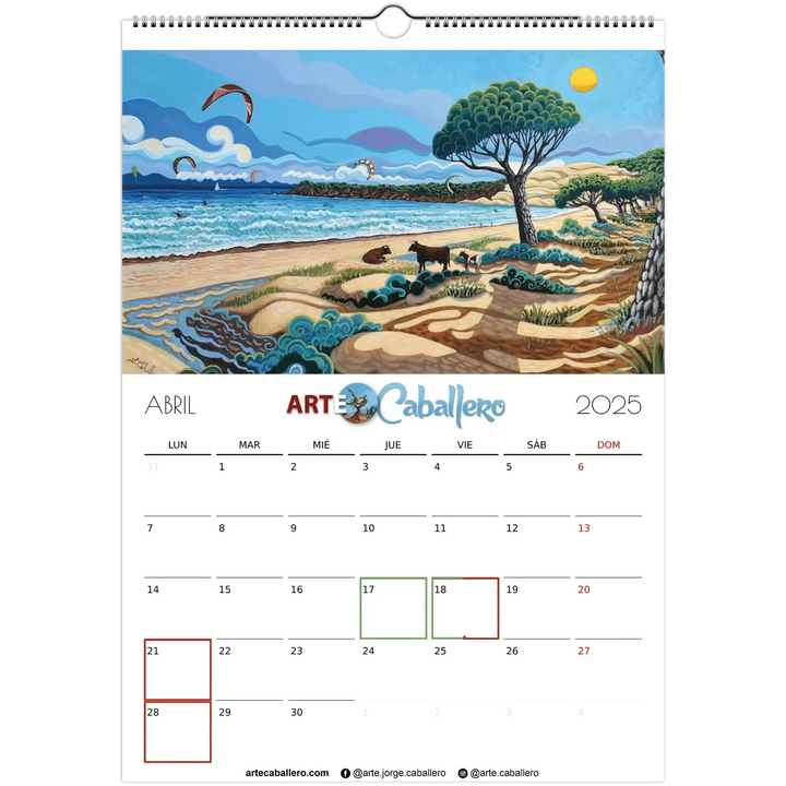 Calendario Costa de la Luz - ESP - Festivos Andalucia & Gibraltar - 2025 (EU & Rest of World) - Arte Caballero