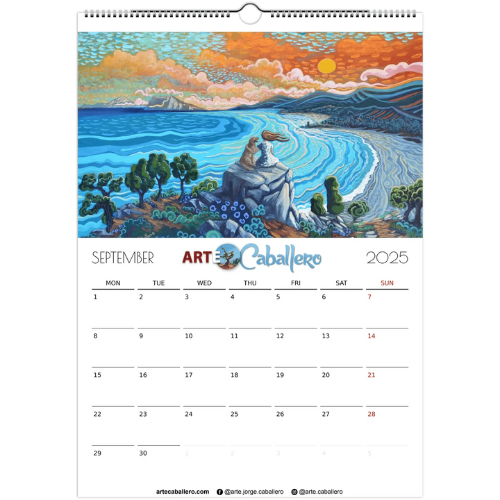 Calendario Costa del Sol - EN - No Holidays - 2025 (EU & Rest of World) - Arte Caballero