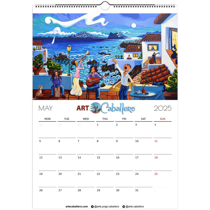 Calendario Costa del Sol - EN - No Holidays - 2025 (EU & Rest of World) - Arte Caballero