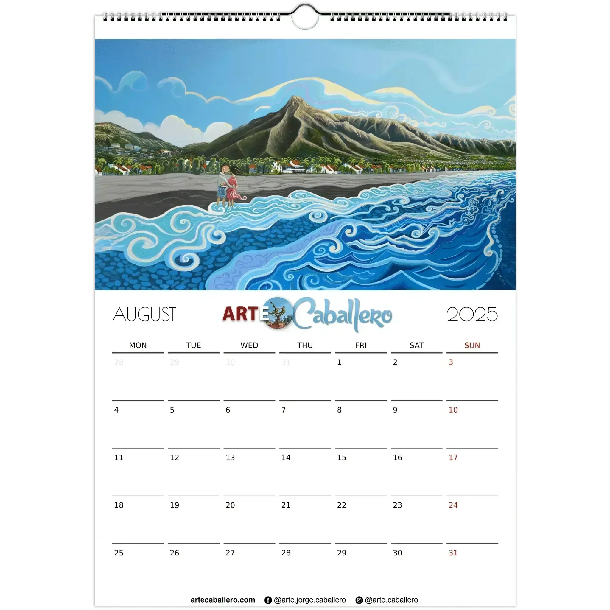 Calendario Costa del Sol - EN - No Holidays - 2025 (EU & Rest of World) - Arte Caballero