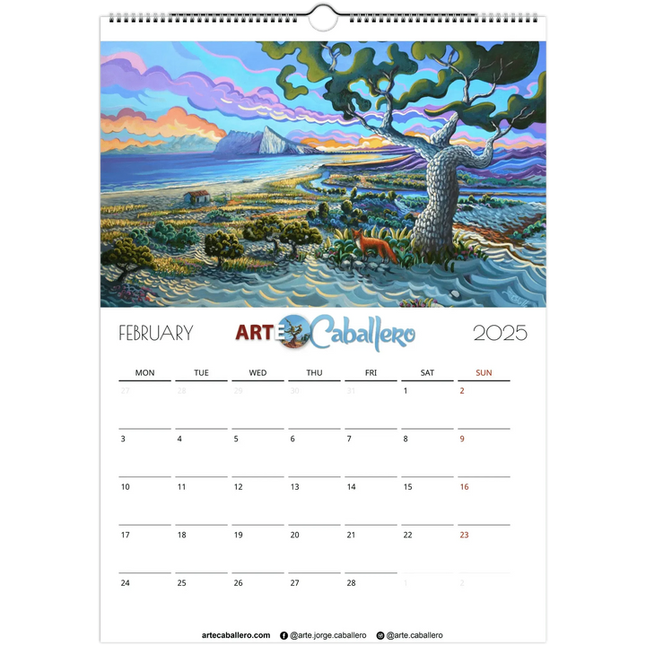 Calendario Costa del Sol - EN - No Holidays - 2025 (EU & Rest of World) - Arte Caballero