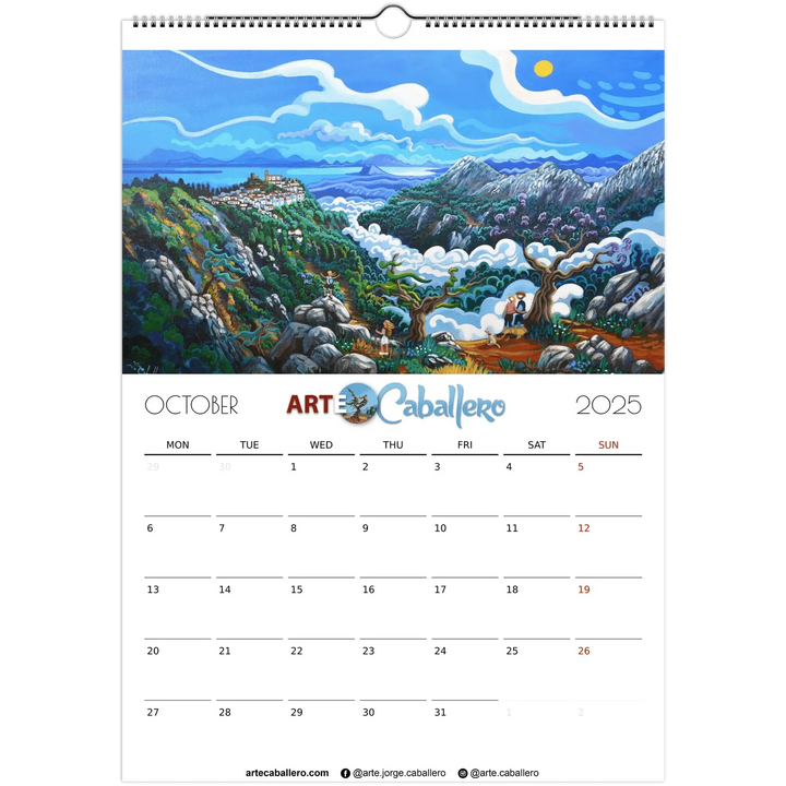 Calendario Costa del Sol - EN - No Holidays - 2025 (EU & Rest of World) - Arte Caballero