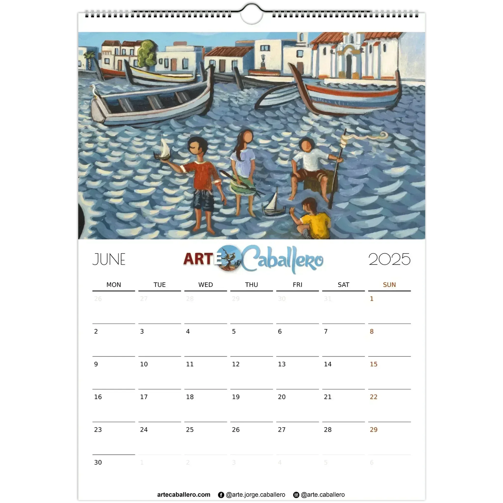 Calendario Costa del Sol - EN - No Holidays - 2025 (EU & Rest of World) - Arte Caballero