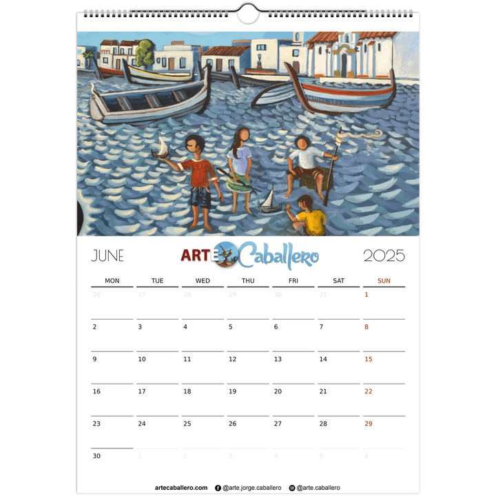 Calendario Costa del Sol - EN - No Holidays - 2025 (EU & Rest of World) - Arte Caballero