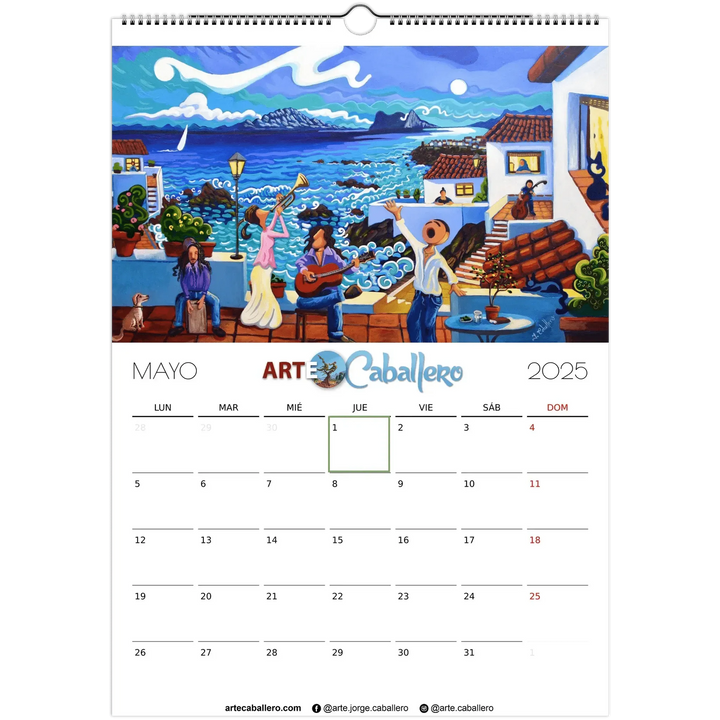 Calendario Costa del Sol - ESP - Festivos Andalucia - 2025 (EU & Rest of World) - Arte Caballero