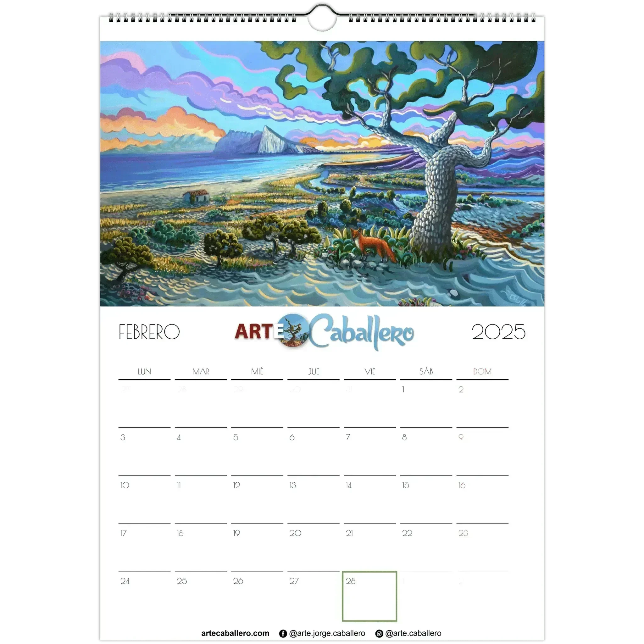 Calendario Costa del Sol - ESP - Festivos Andalucia - 2025 (EU & Rest of World) - Arte Caballero