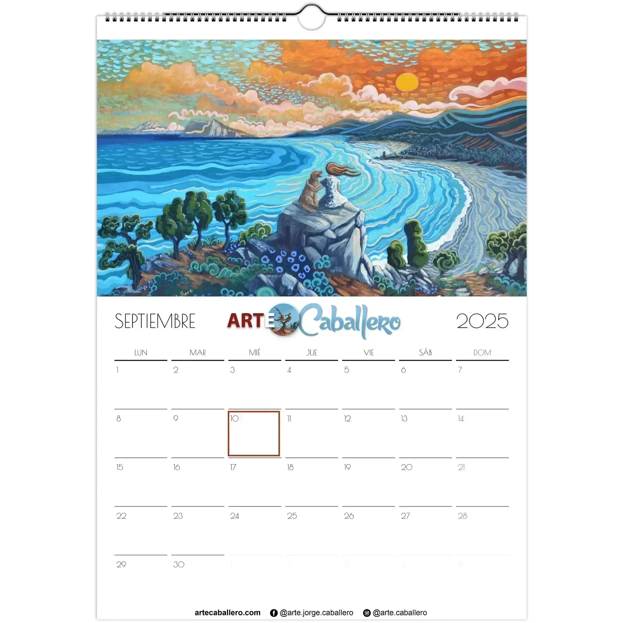 Calendario Costa del Sol - ESP - Festivos Andalucia & Gibraltar - 2025 (EU & Rest of World) - Arte Caballero