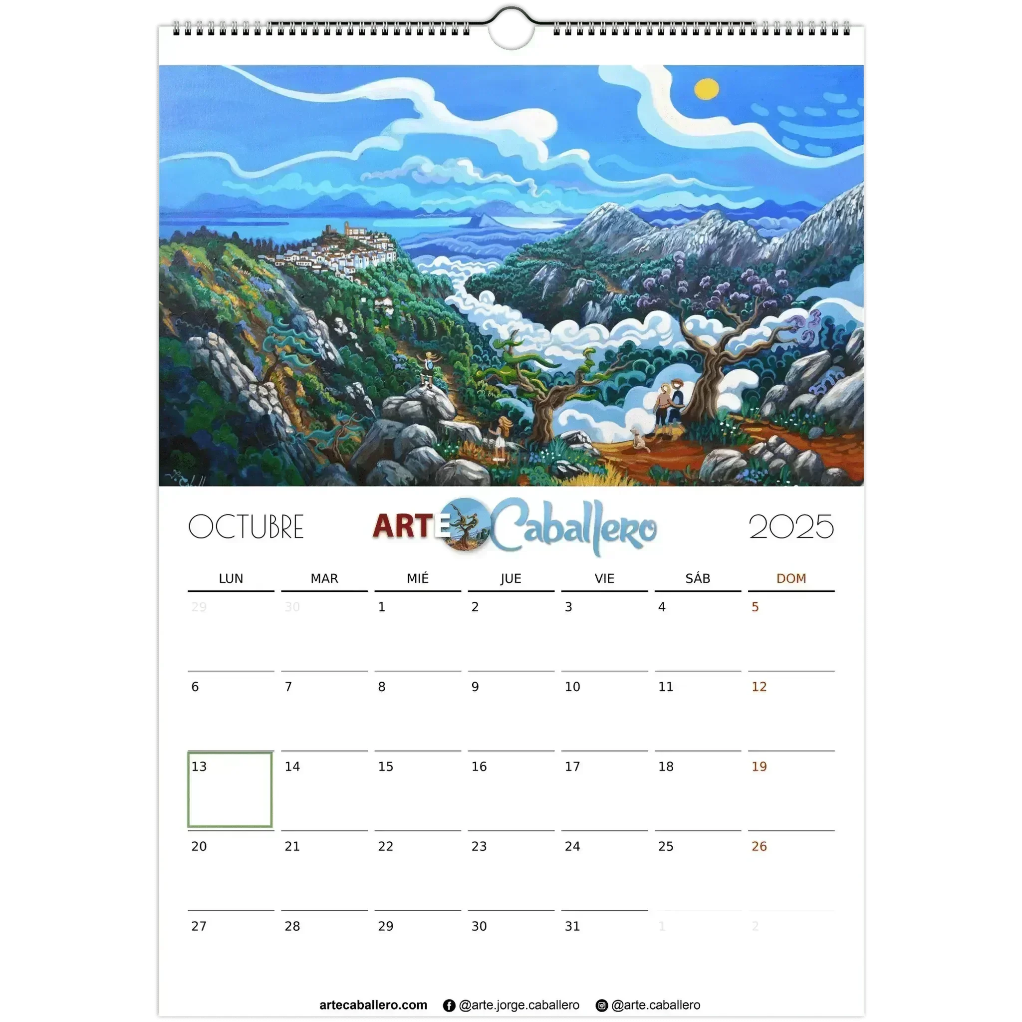 Calendario Costa del Sol - ESP - Festivos Andalucia & Gibraltar - 2025 (EU & Rest of World) - Arte Caballero
