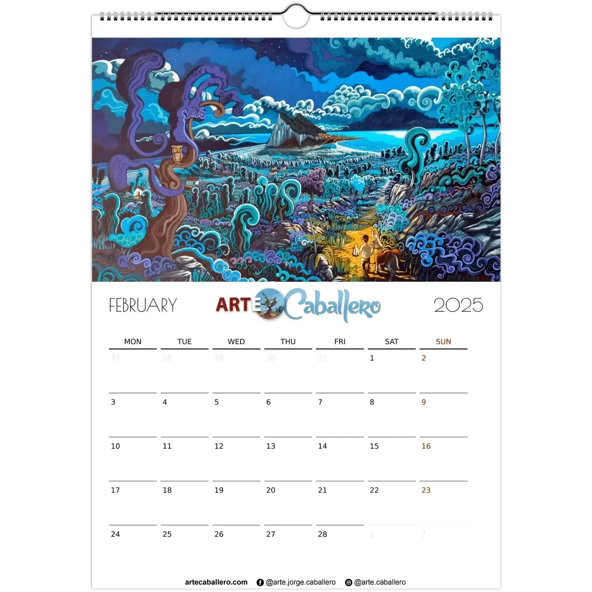 Calendario editors's choice - no holidays - EN - 2025 (EU & Rest of World) - Arte Caballero