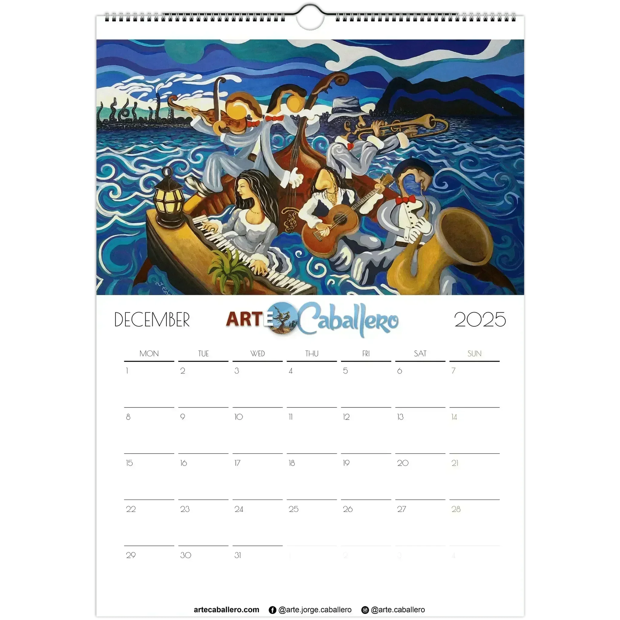 Calendario editors's choice - no holidays - EN - 2025 (EU & Rest of World) - Arte Caballero