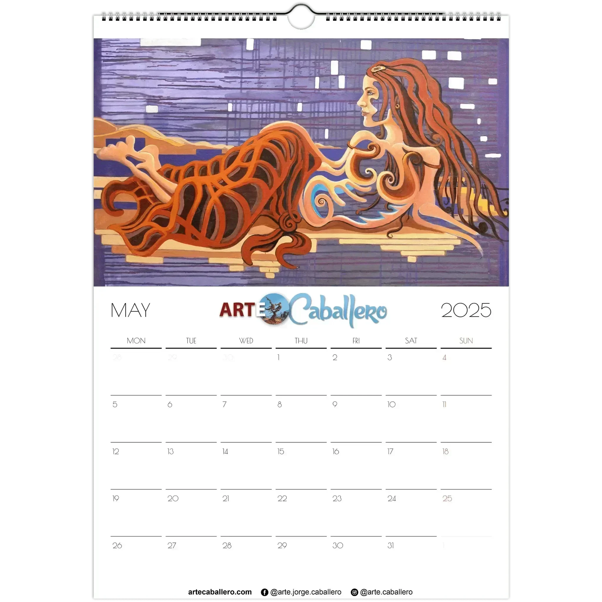 Calendario editors's choice - no holidays - EN - 2025 (EU & Rest of World) - Arte Caballero