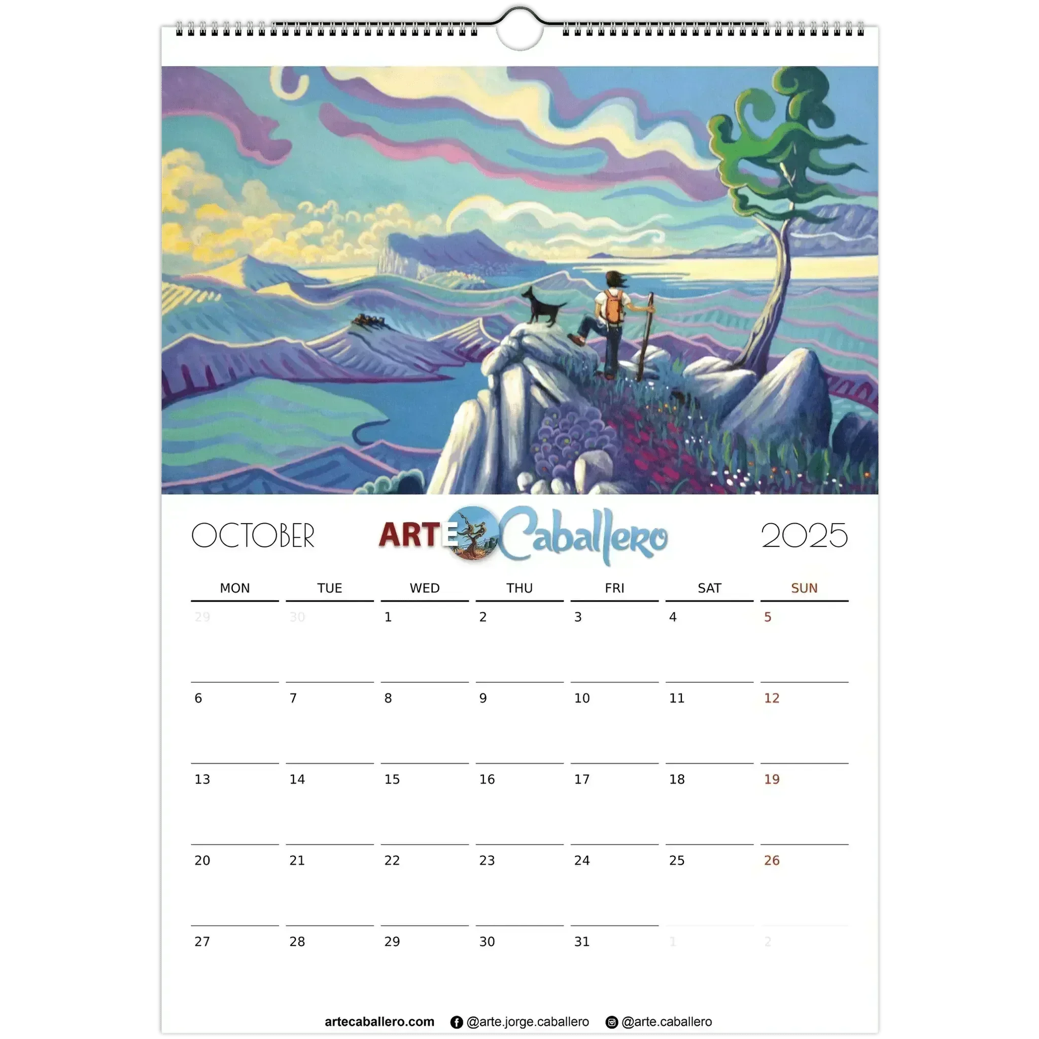 Calendario editors's choice - no holidays - EN - 2025 (EU & Rest of World) - Arte Caballero