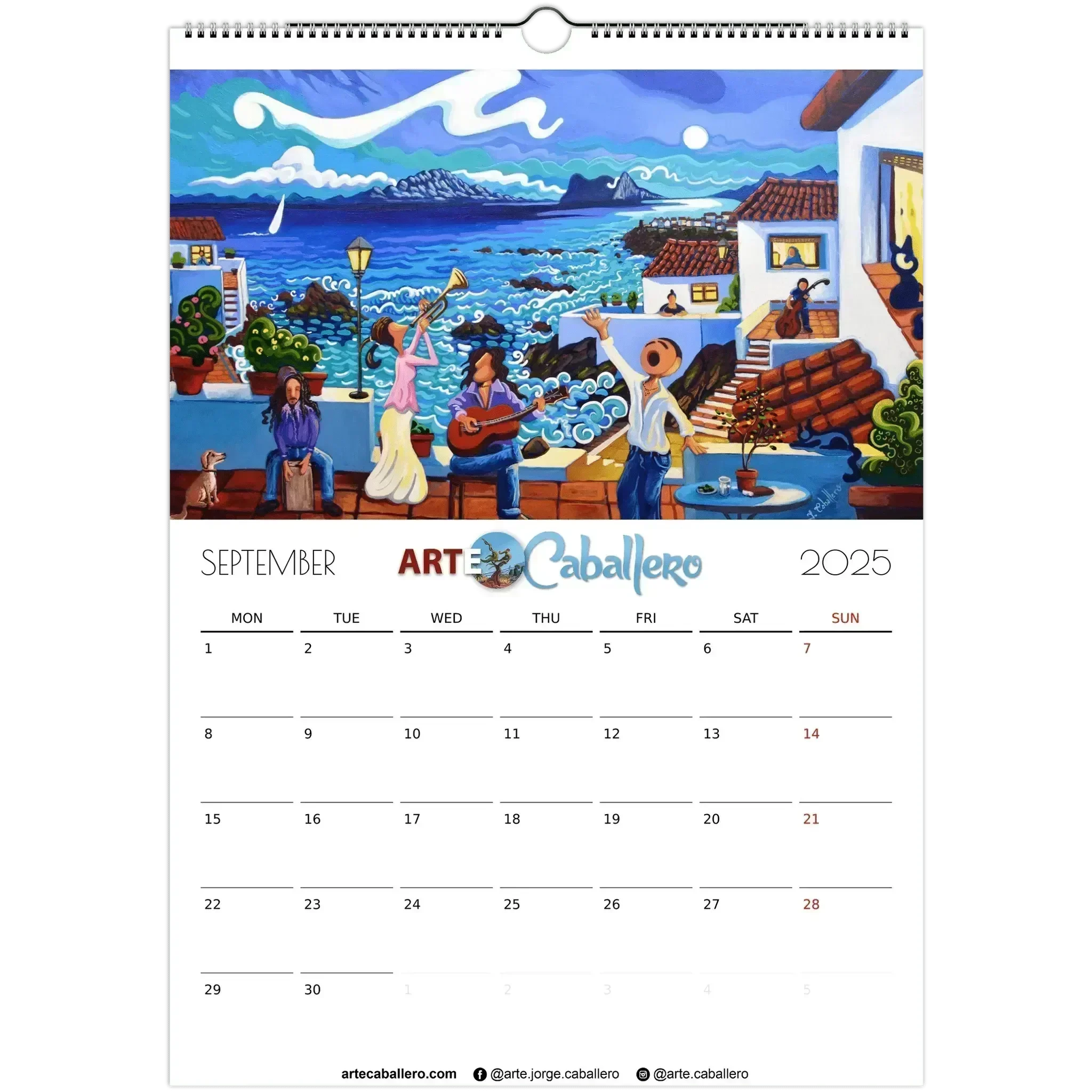 Calendario editors's choice - no holidays - EN - 2025 (EU & Rest of World) - Arte Caballero