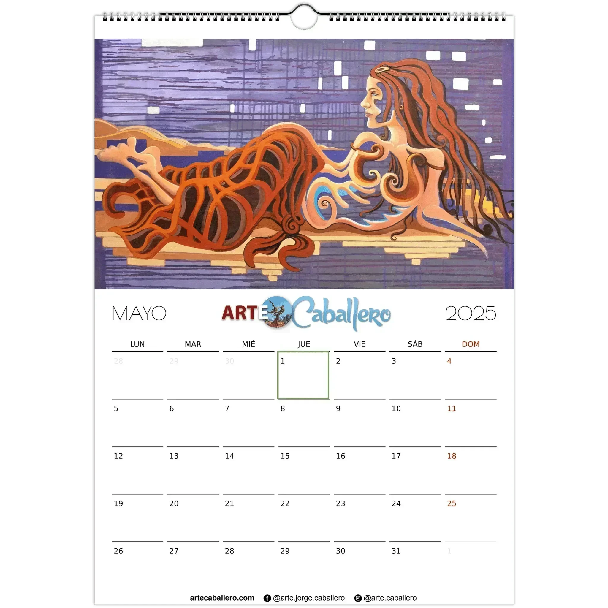 Calendario Selección del Editor - ESP - Festivos Andalucia - 2025 (EU & Rest of World) - Arte Caballero
