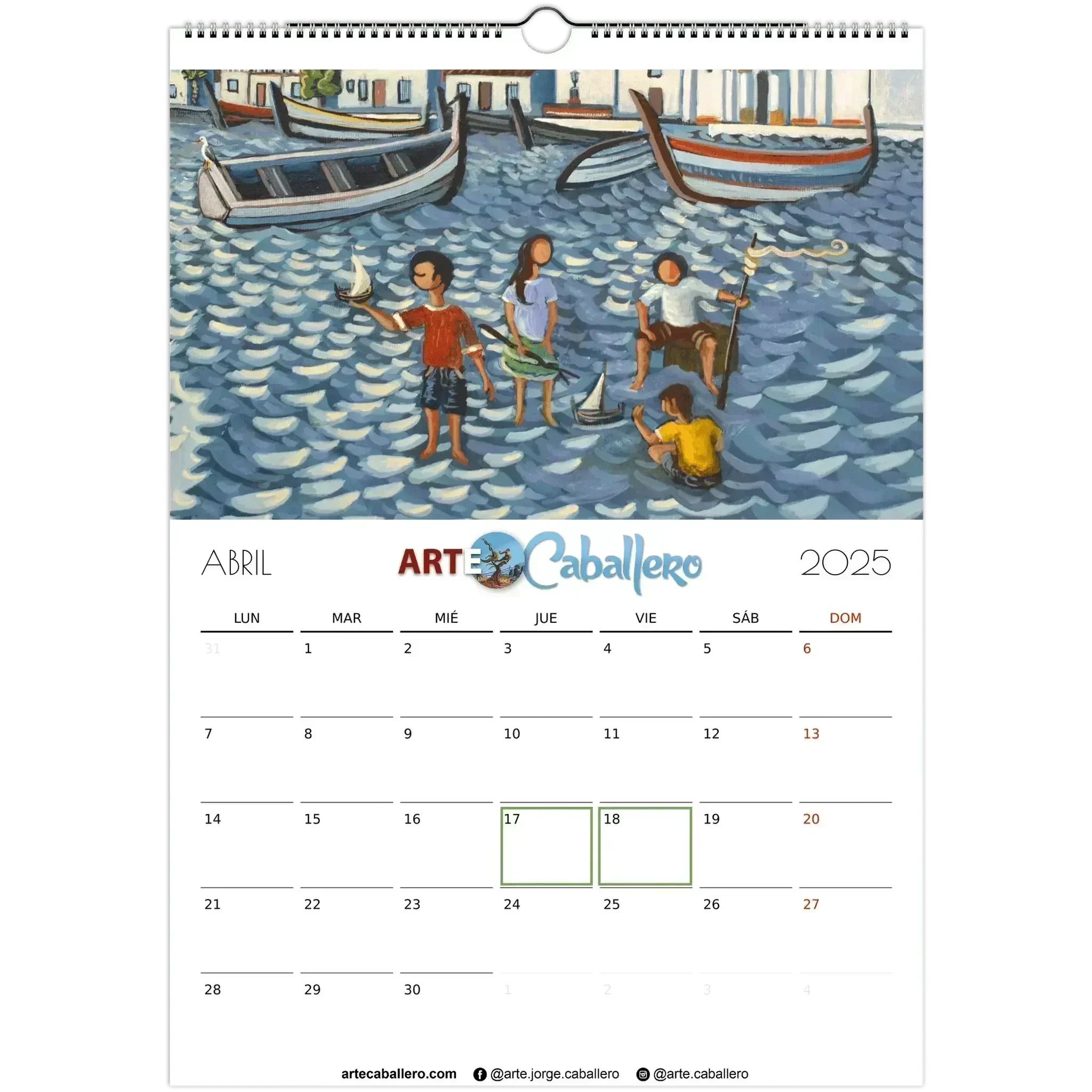 Calendario Selección del Editor - ESP - Festivos Andalucia - 2025 (EU & Rest of World) - Arte Caballero