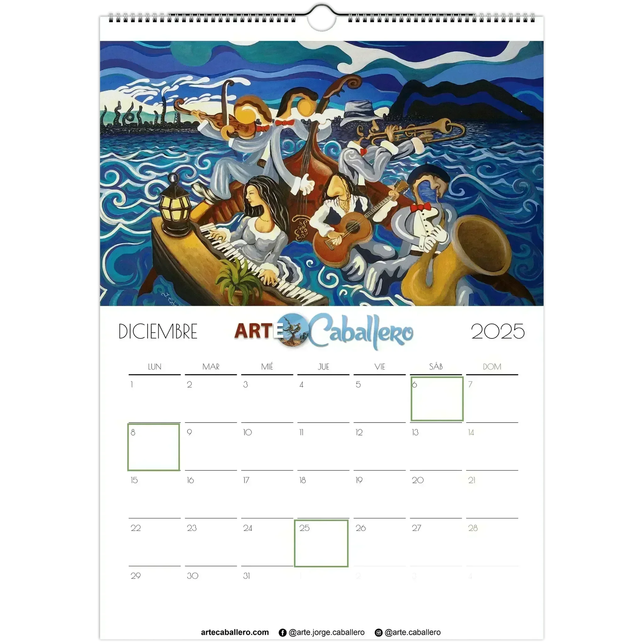 Calendario Selección del Editor - ESP - Festivos Andalucia - 2025 (EU & Rest of World) - Arte Caballero