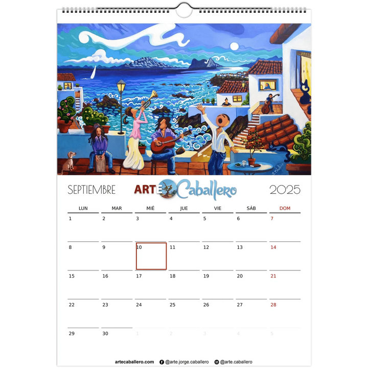 Calendario Selección del Editor - ESP - Festivos Andalucia & Gibraltar - 2025 (EU & Rest of World) - Arte Caballero