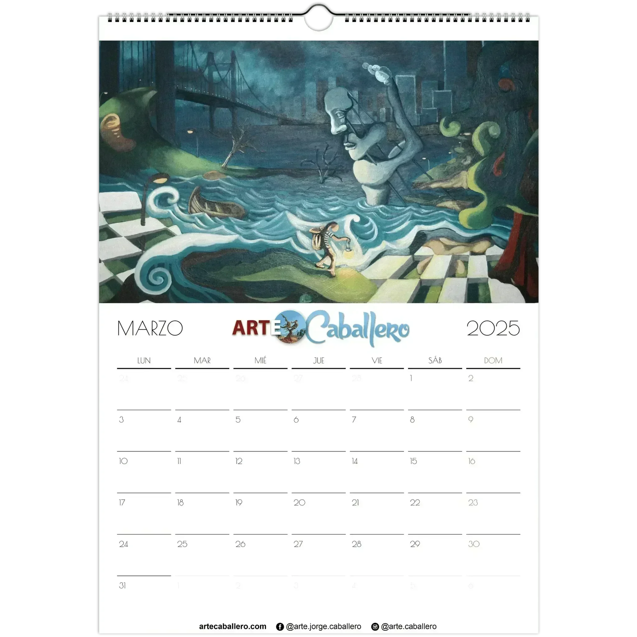 Calendario Selección del Editor - ESP - Festivos Andalucia & Gibraltar - 2025 (EU & Rest of World) - Arte Caballero