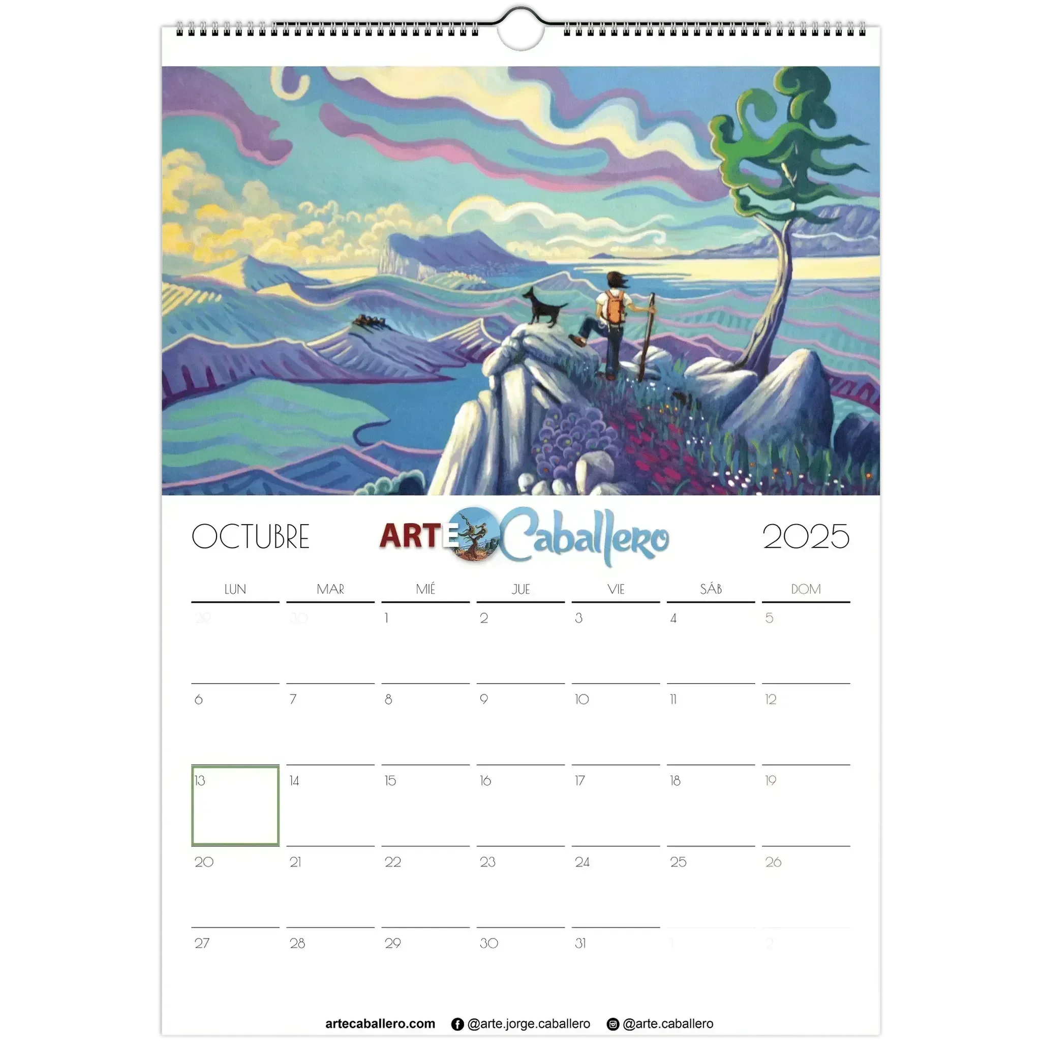 Calendario Selección del Editor - ESP - Festivos Andalucia & Gibraltar - 2025 (EU & Rest of World) - Arte Caballero