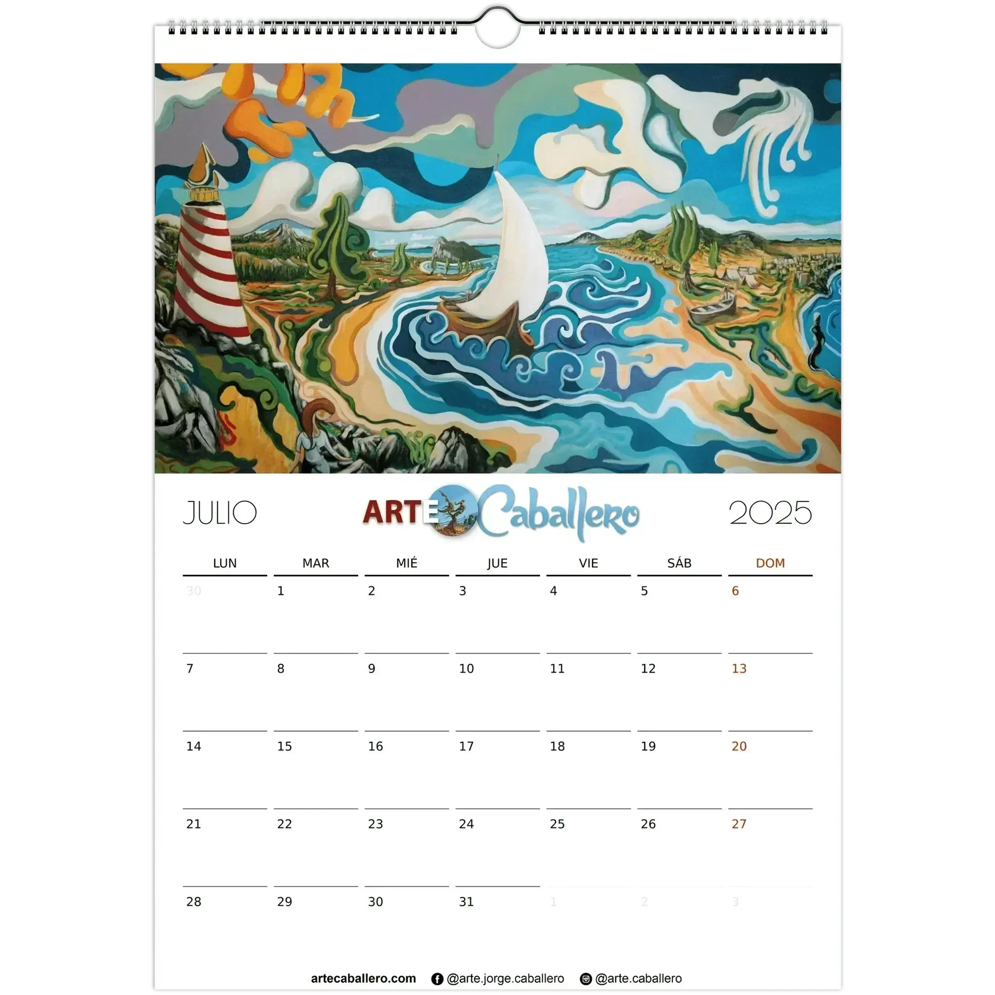 Calendario Selección del Editor - ESP - Festivos Andalucia & Gibraltar - 2025 (EU & Rest of World) - Arte Caballero