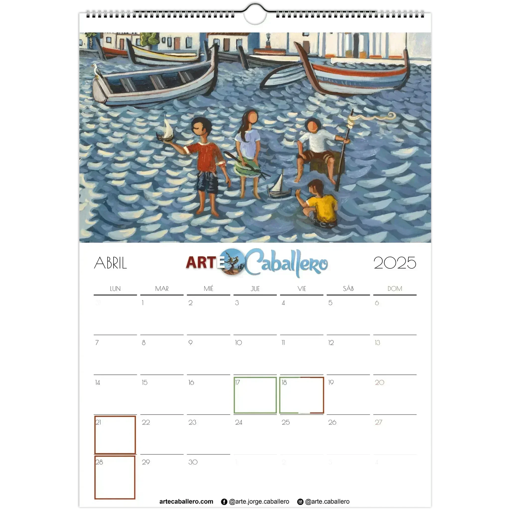 Calendario Selección del Editor - ESP - Festivos Andalucia & Gibraltar - 2025 (EU & Rest of World) - Arte Caballero