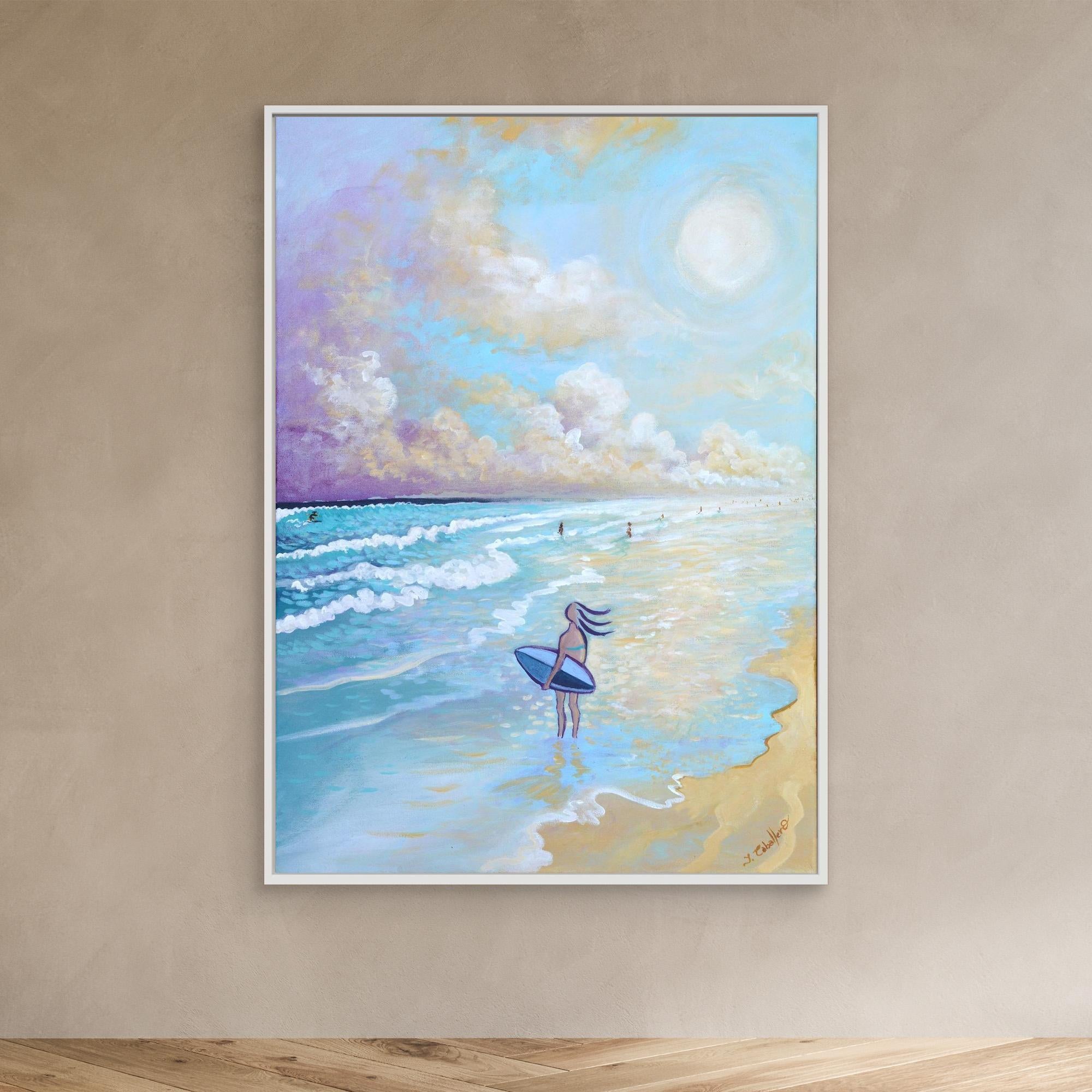 N213 - Atlantic Surf - Framed Canvas Art Print