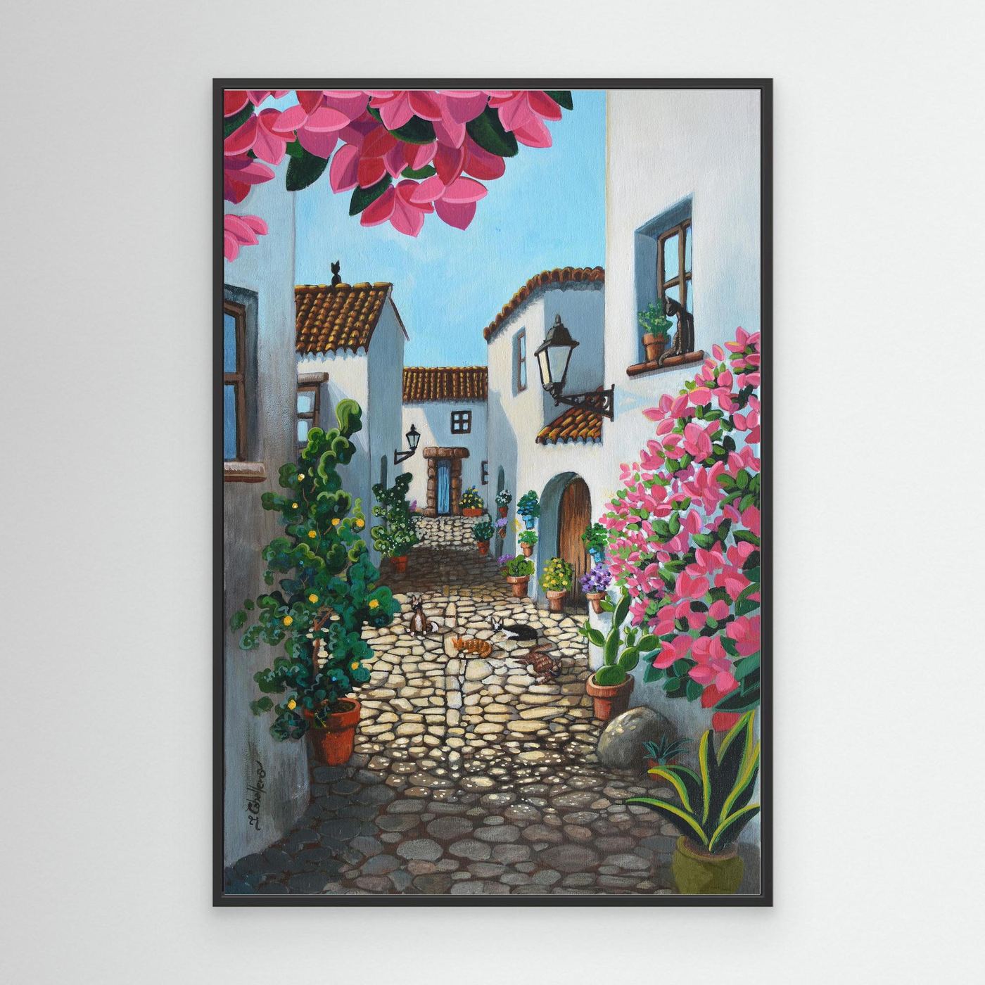 N214 -The Cats of Castellar  - Framed Canvas 