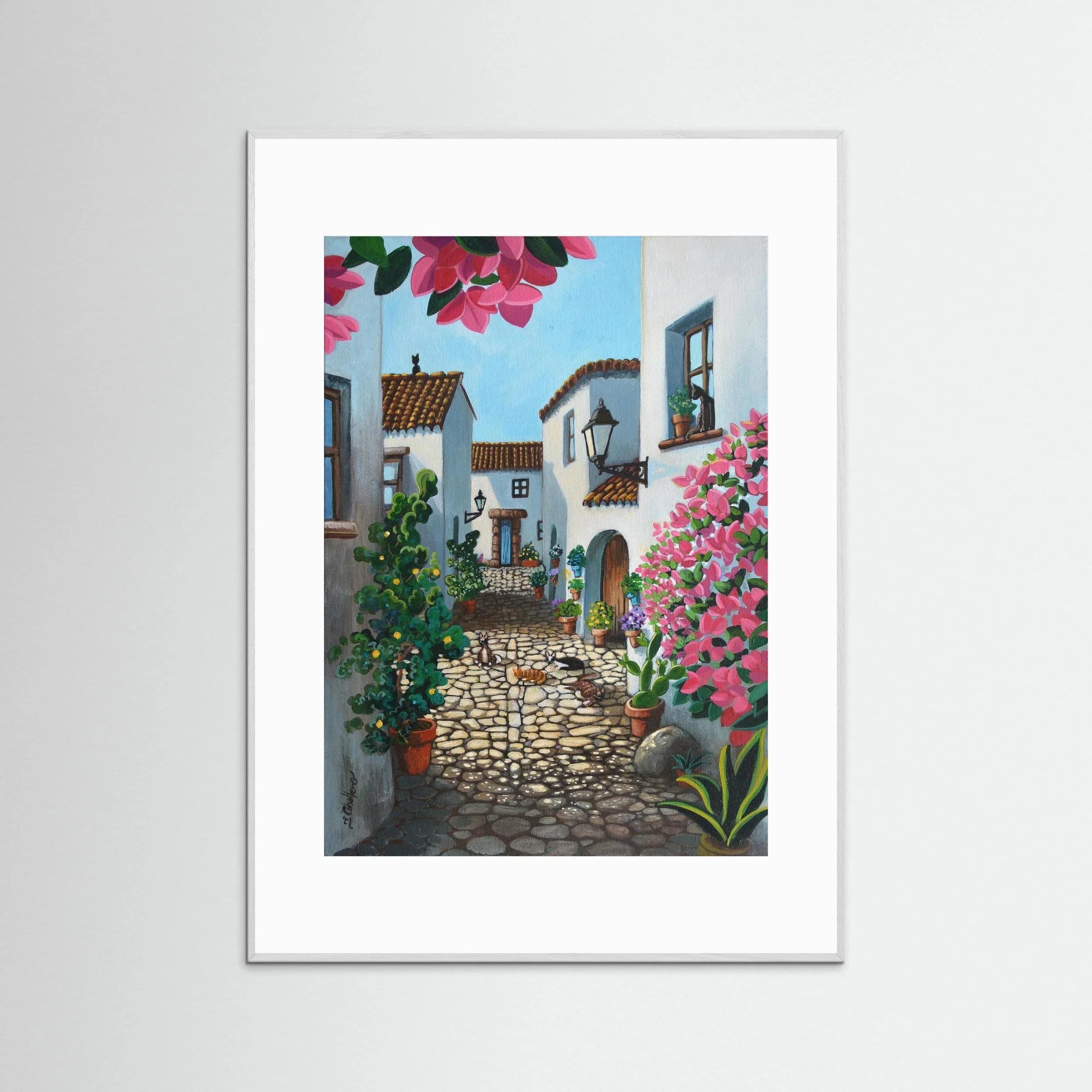 N214 -The Cats of Castellar  - Framed Fine Art Paper Print 