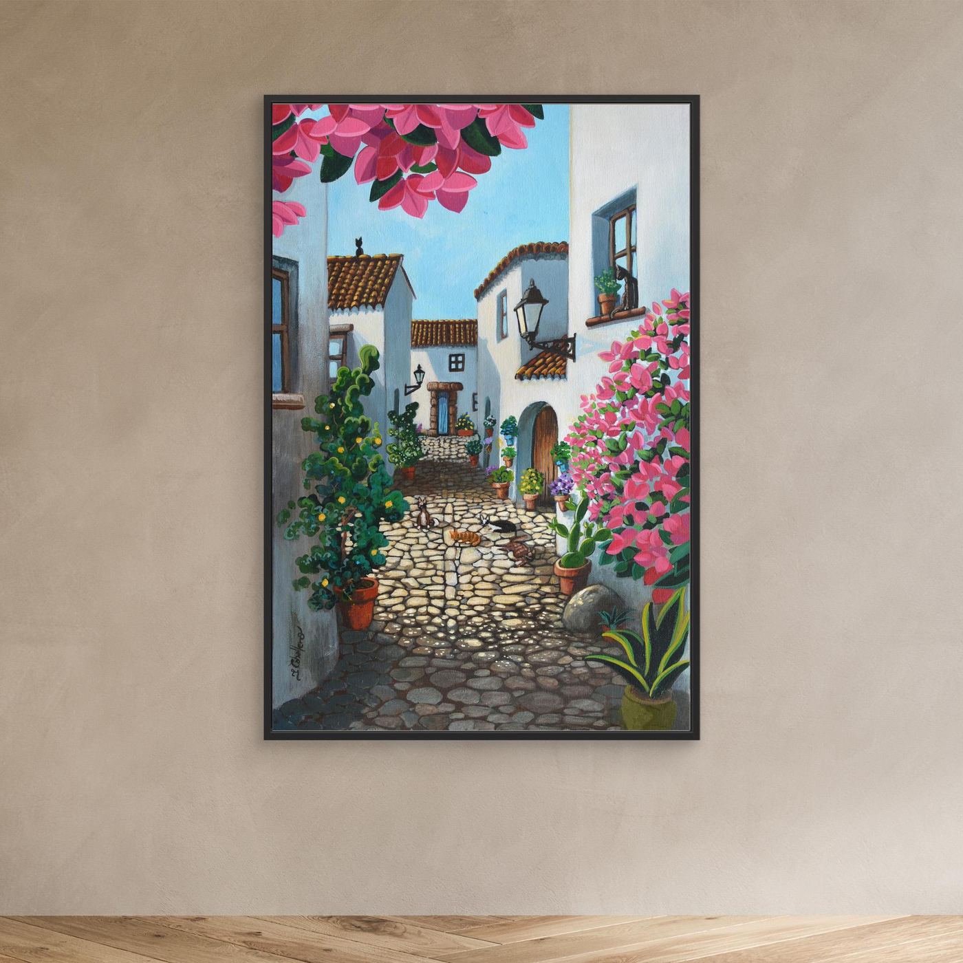 N214 -The Cats of Castellar  - Framed Canvas 