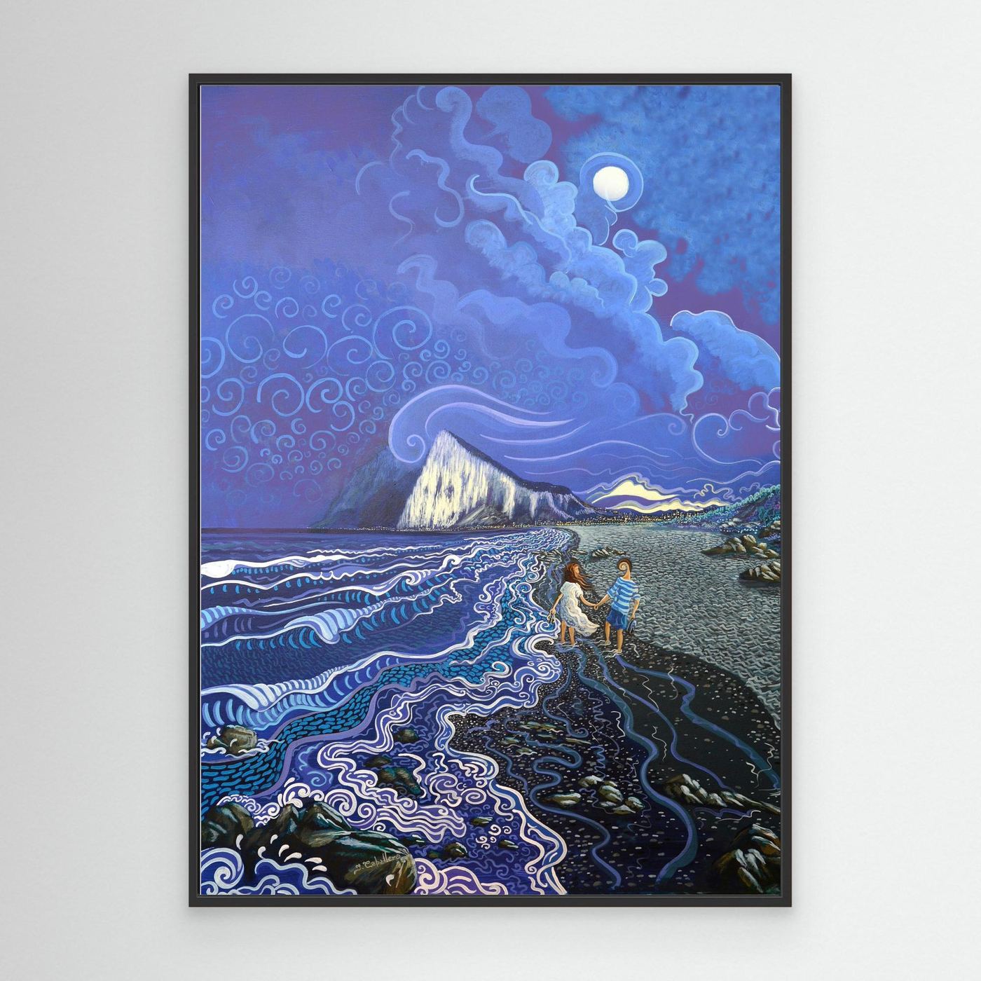 N47 - Under the Full Moon - Framed Canvas