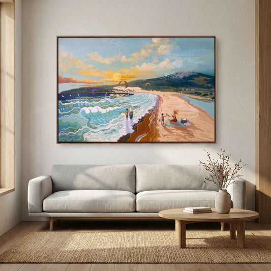 Sunset at Valdevaqueros - N239 - Framed Canvas