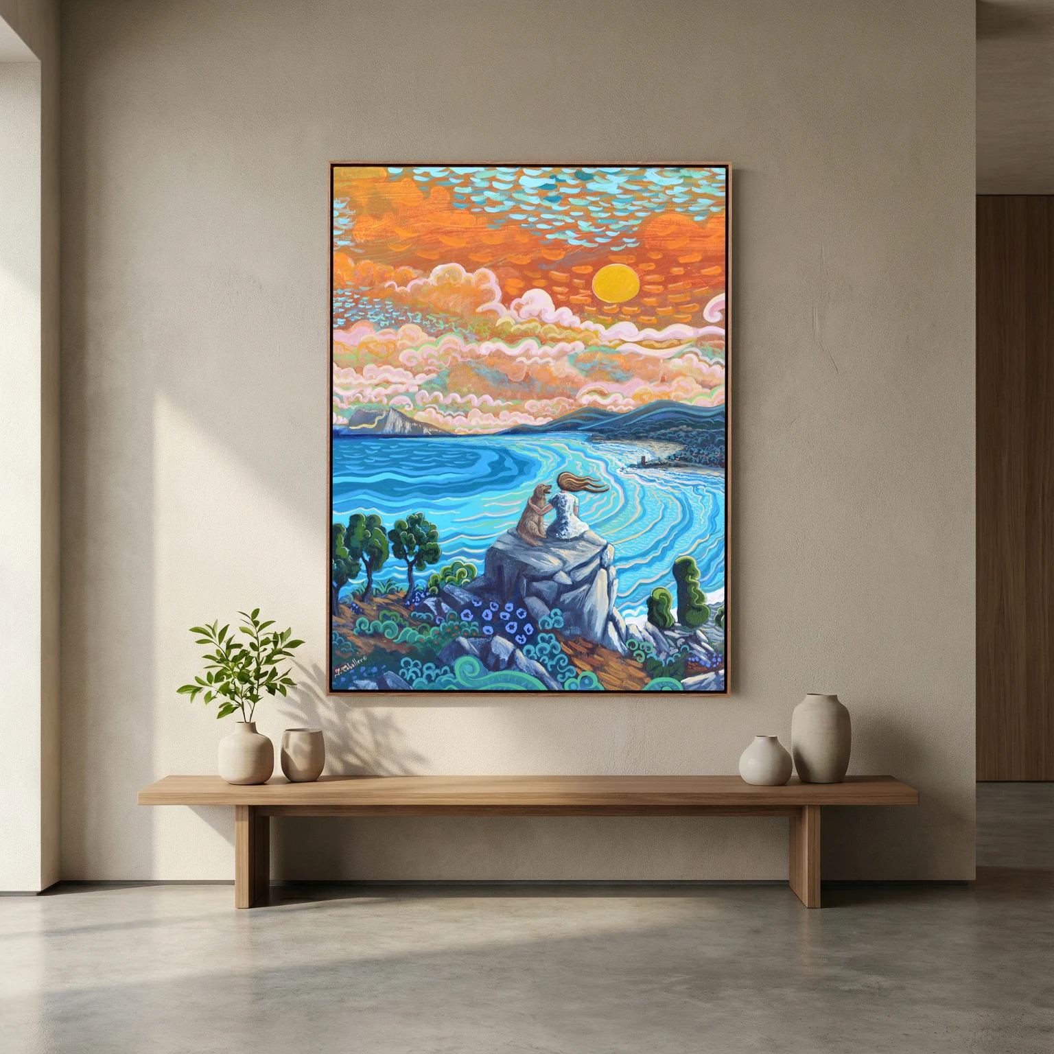 My Best Friend - Costa del Sol - Portrait - Framed Canvas