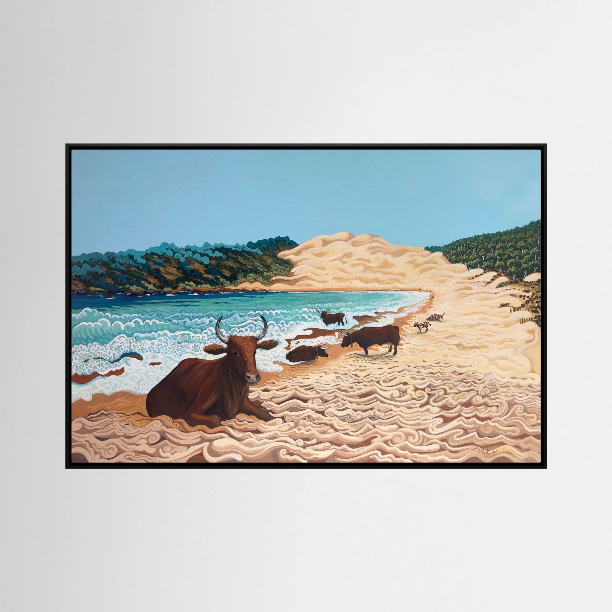 N224 - Las Vacas de Bolonia - Framed Canvas