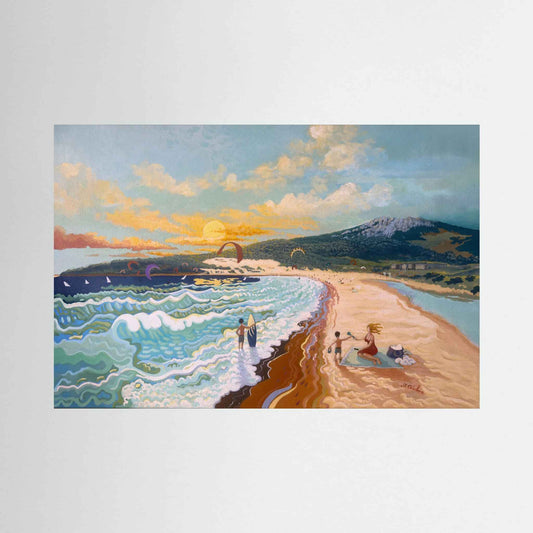 Sunset at Valdevaqueros - N239 - Framed Canvas