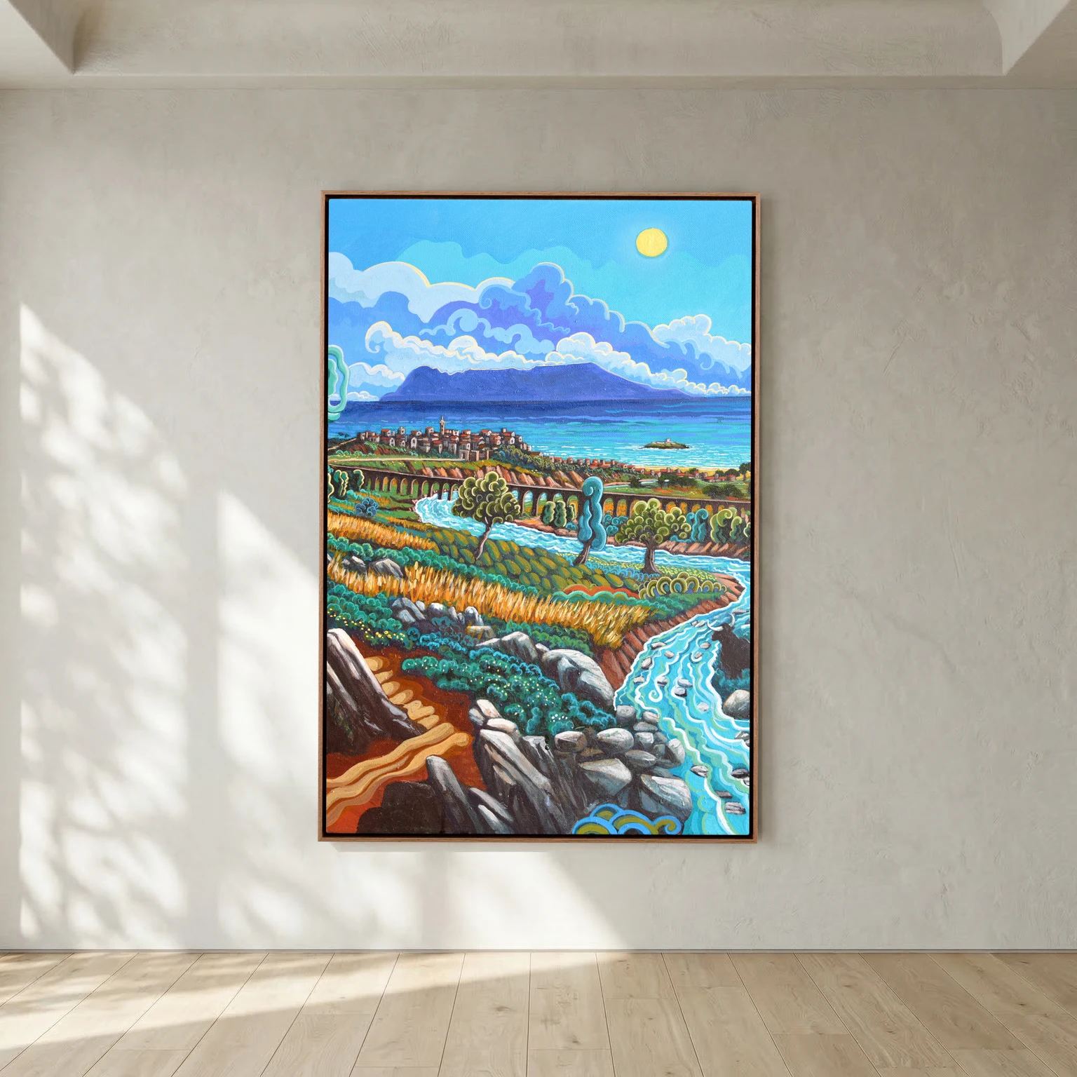 Rio de la Miel - Algeciras - Vertical - Framed canvas