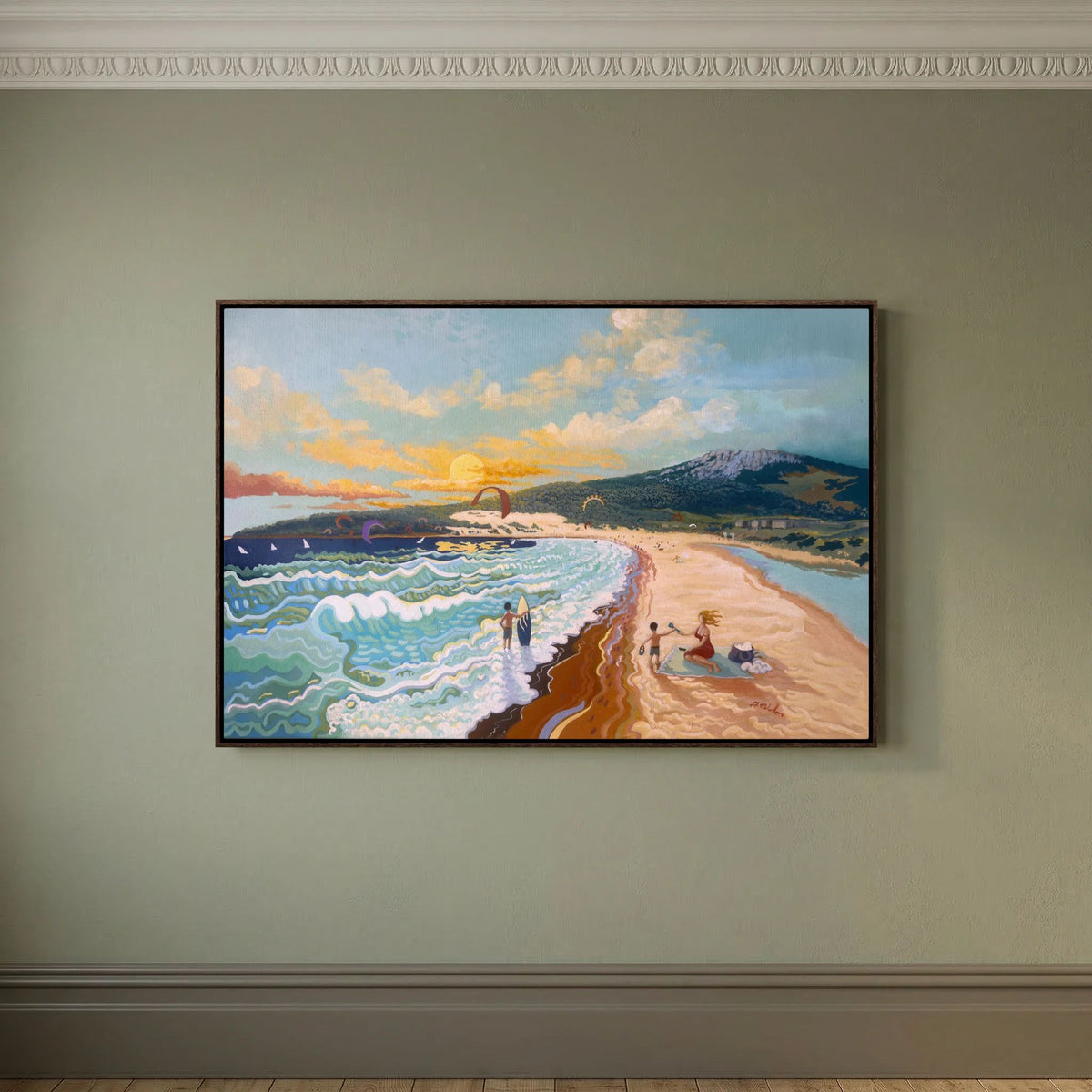 Sunset at Valdevaqueros - N239 - Framed Canvas