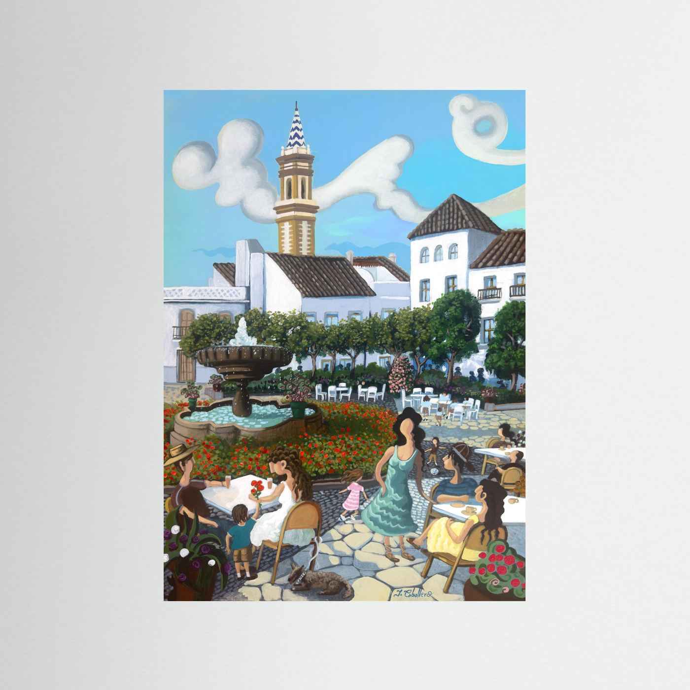 N237 - Estepona - Plaza de las Flores - Red Flowers - Fine Art Paper - Copy