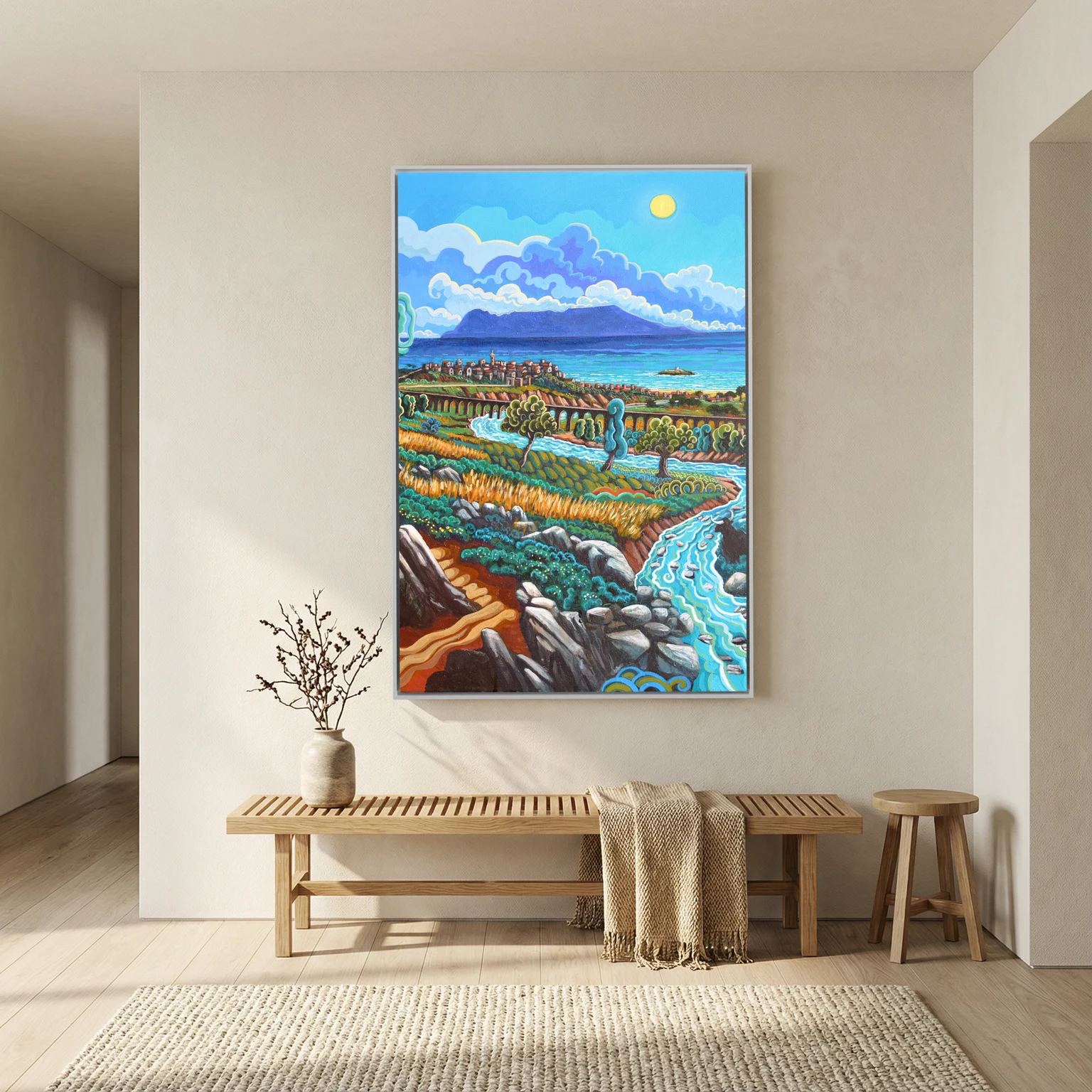 Rio de la Miel - Algeciras - Vertical - Framed canvas
