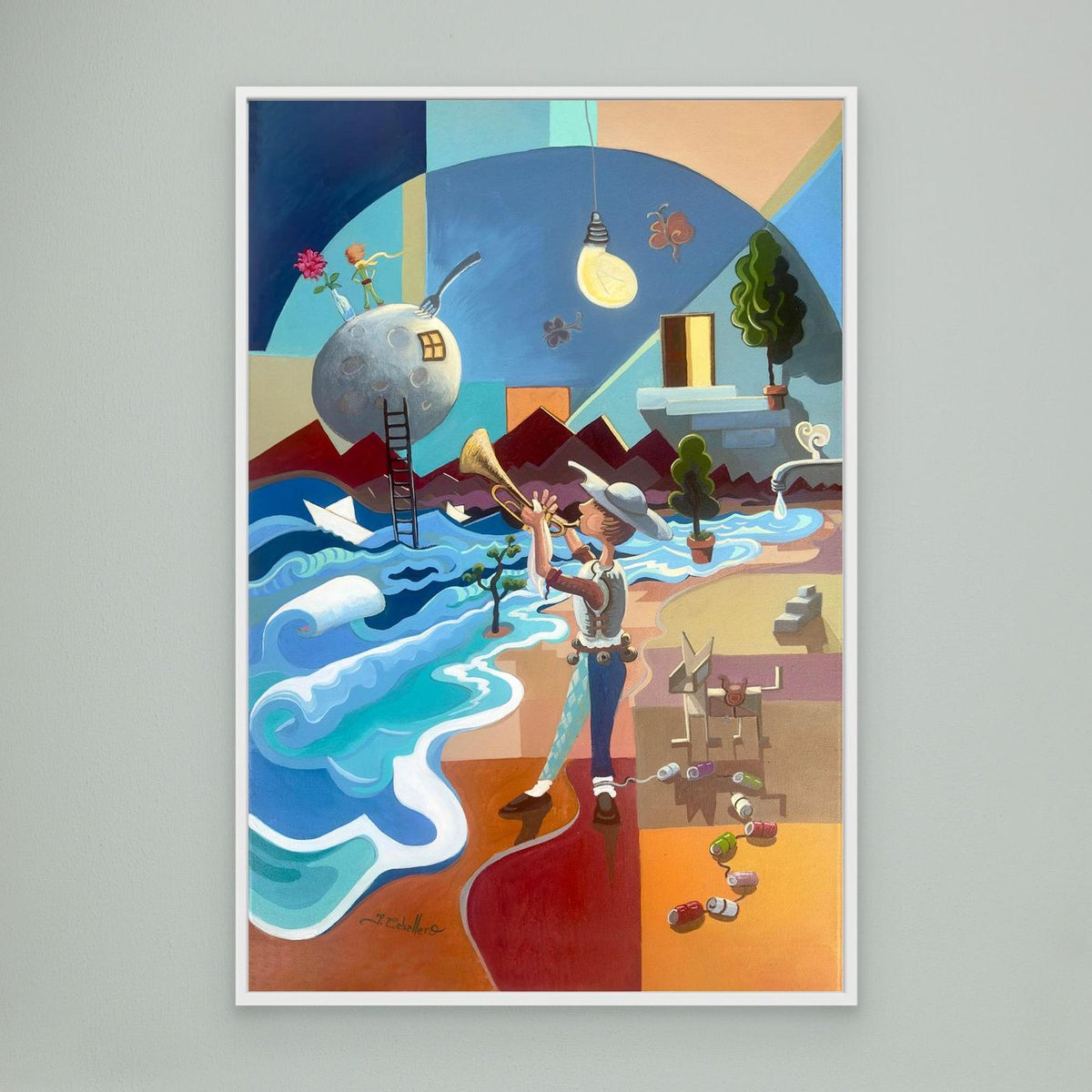 N230 - The Theatre of Dreamers - Framed Canvas