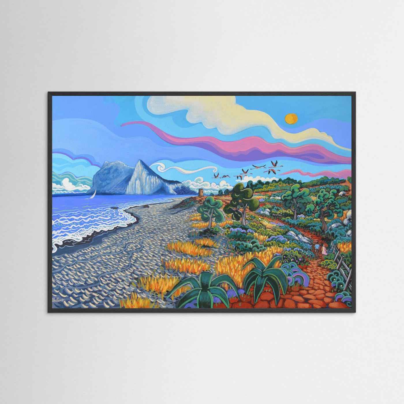N133 - Flamencos por la torre - Fine Art Print - Copy