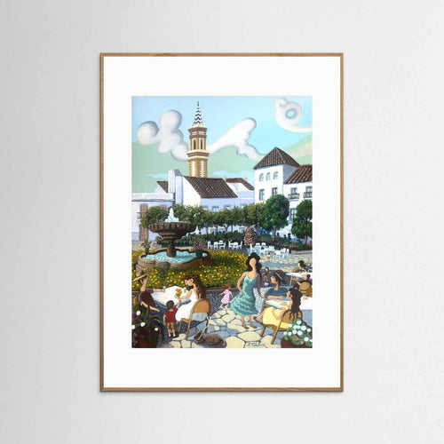 N237 - Estepona - Plaza de las Flores - Gelbe Blumen - Kunstdruckpapier